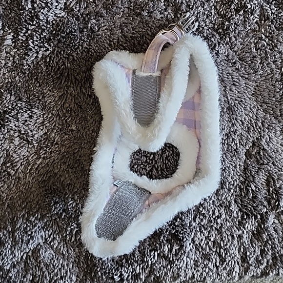 Soft furry XXS small female dog harness stylish purple pink - Picture 5 of 9
